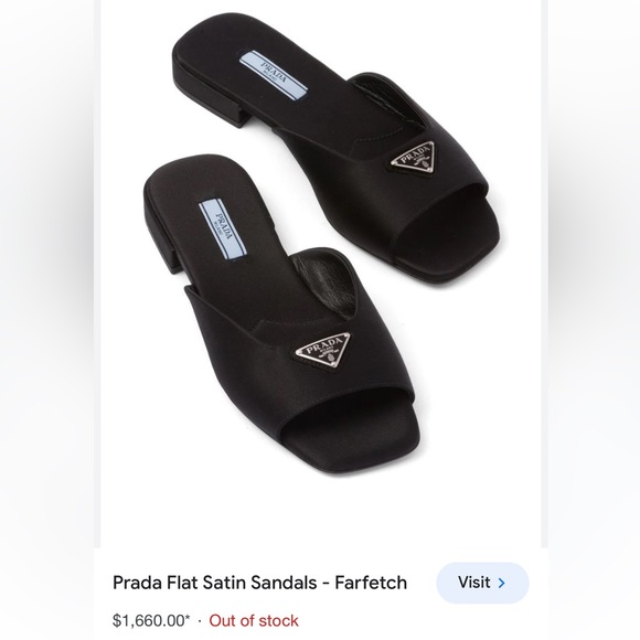 ✨PRADA✨Satin Flat Slide Sandals - Picture 5 of 7